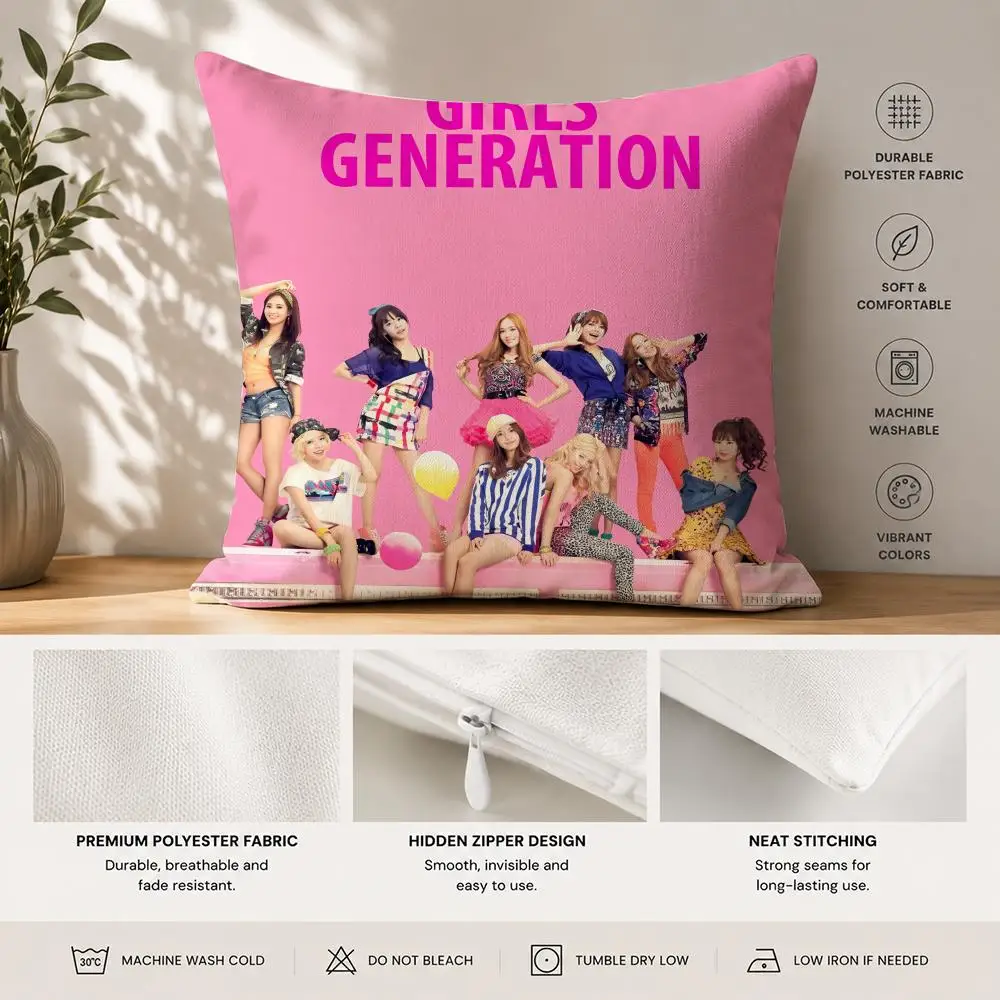 Girls G-Generation Cushion Cover 40x40cm Square Decorative Sofa Cushion Cover Bedroom Living Room Home Decor Gift