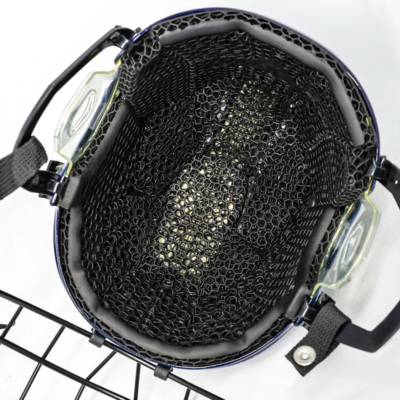 High Quality Blue Carbon Fiber Hockey Helmet with Face Cage for Ice & Field Hockey Players Sports & Entertainment Product