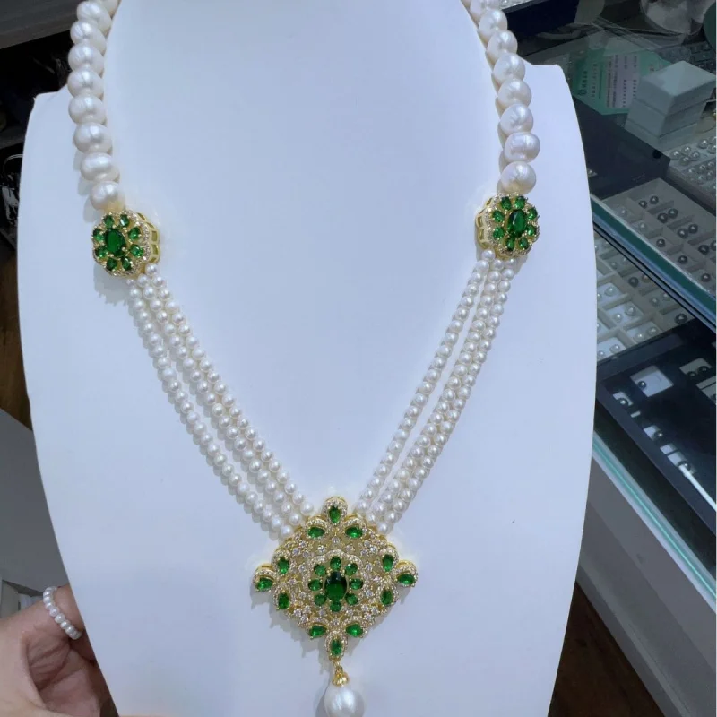 

Pearl Jewelry Set Vintage High-End Multi-Layer Pearl Necklace Elegant and Classy