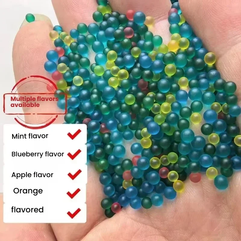 mi-DIY Portable Flavored Capsule Popper: 1000 Beads with Push Box, Featuring Fruit, Menthol, Mint & Black Ice Burst Balls