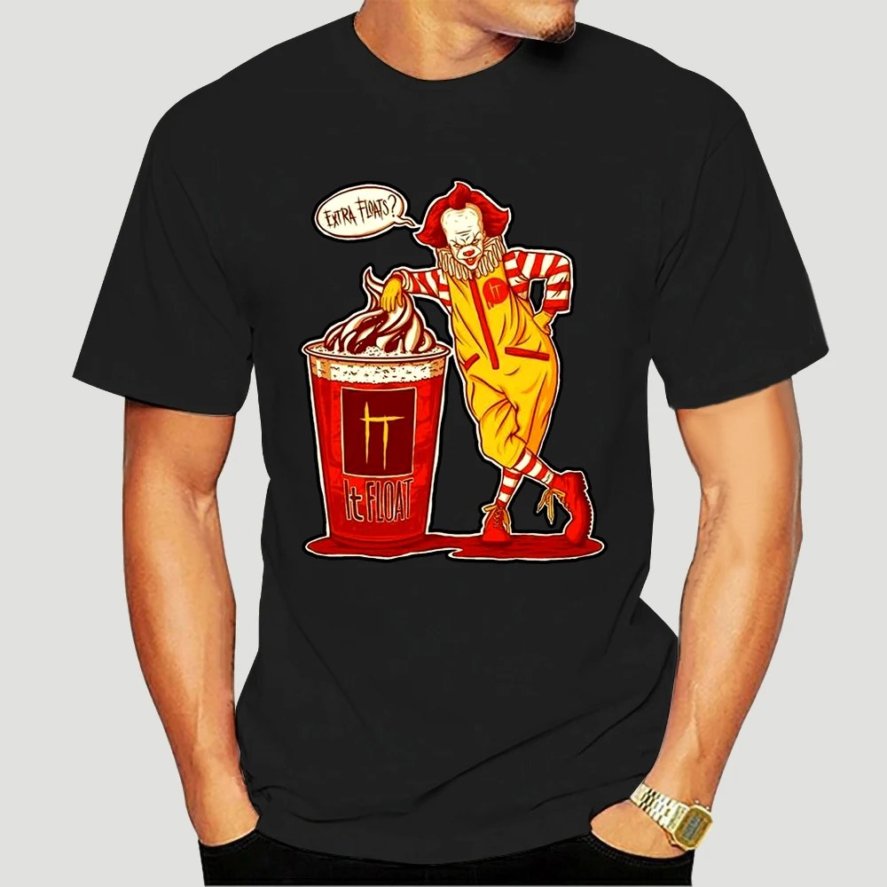 

It Clown Pennywise Mcdonalds Extra Floats Mashup Horror Scary Adult T Shirt Cool Tops Tee Shirt 6978X