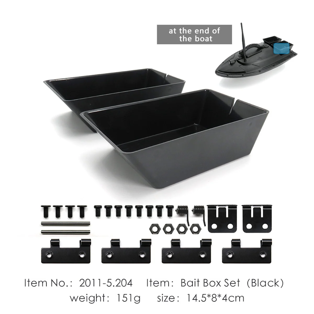 2011-5 RC Bait Boat Spare Parts Accessories Upgraded Double Silo Accessories for Flytec 2011-5 Bait Boat,Black