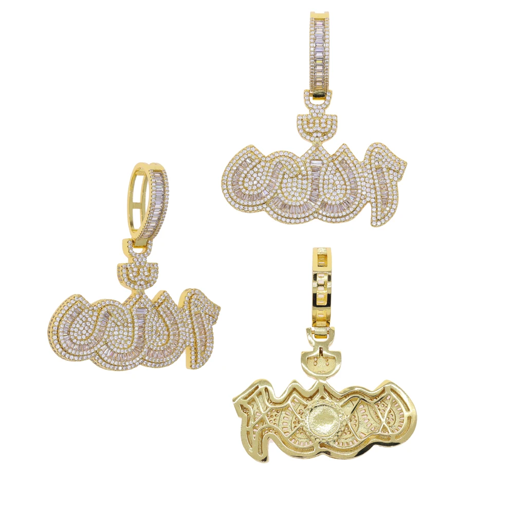 بلينغ جديد Allāh قلادة قلادة مع سلسلة التنس جودة عالية مثلج خارج مايكرو تمهيد زركون الهيب هوب موضة للهدايا