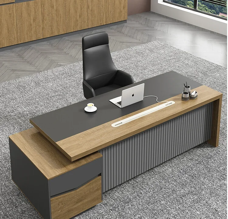 

Boss desk simple modern single table president table manager supervisor table and chair combination large class boss desk