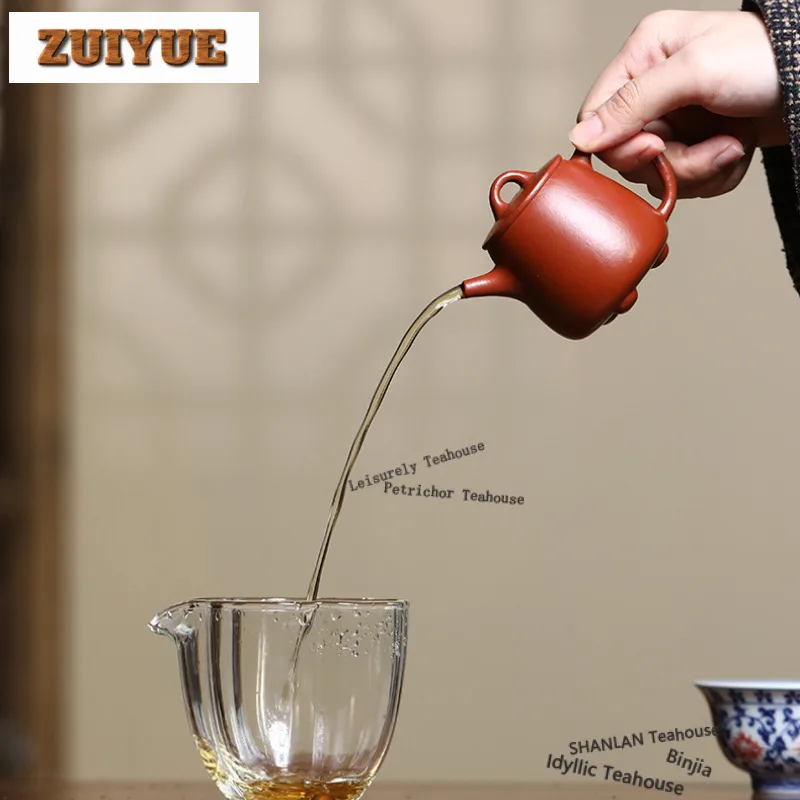 110ml Boutique Yixing Purple Clay Teapots Handmade High Stone Scoop Pot Raw Ore Zhu Mud Kettle With Infuser Zisha Tea Set Gift