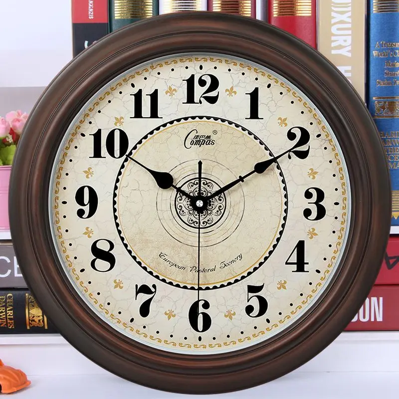 Reloj de pared nórdico Retro para el hogar, reloj silencioso para sala de estar, decoración de pared del hogar, adorno, decoración para sala de estar, objetos lujosos