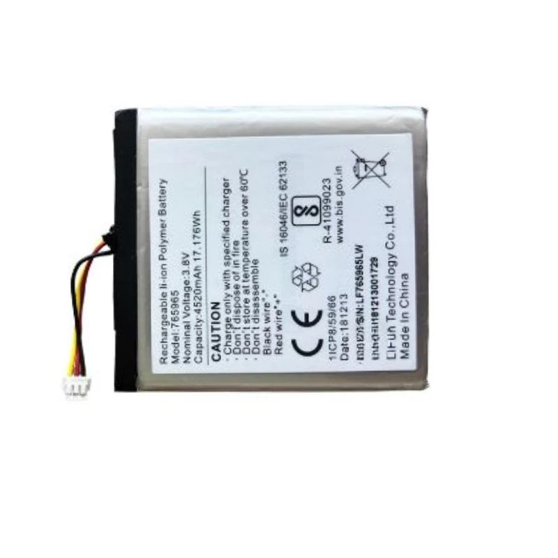 1-6PCS 765965 3.8V 4520mAh Rechargeable Li-ion Polymer Battery for Ezviz DS-PWA48-E-WB Civil Intelligent Security Equipment