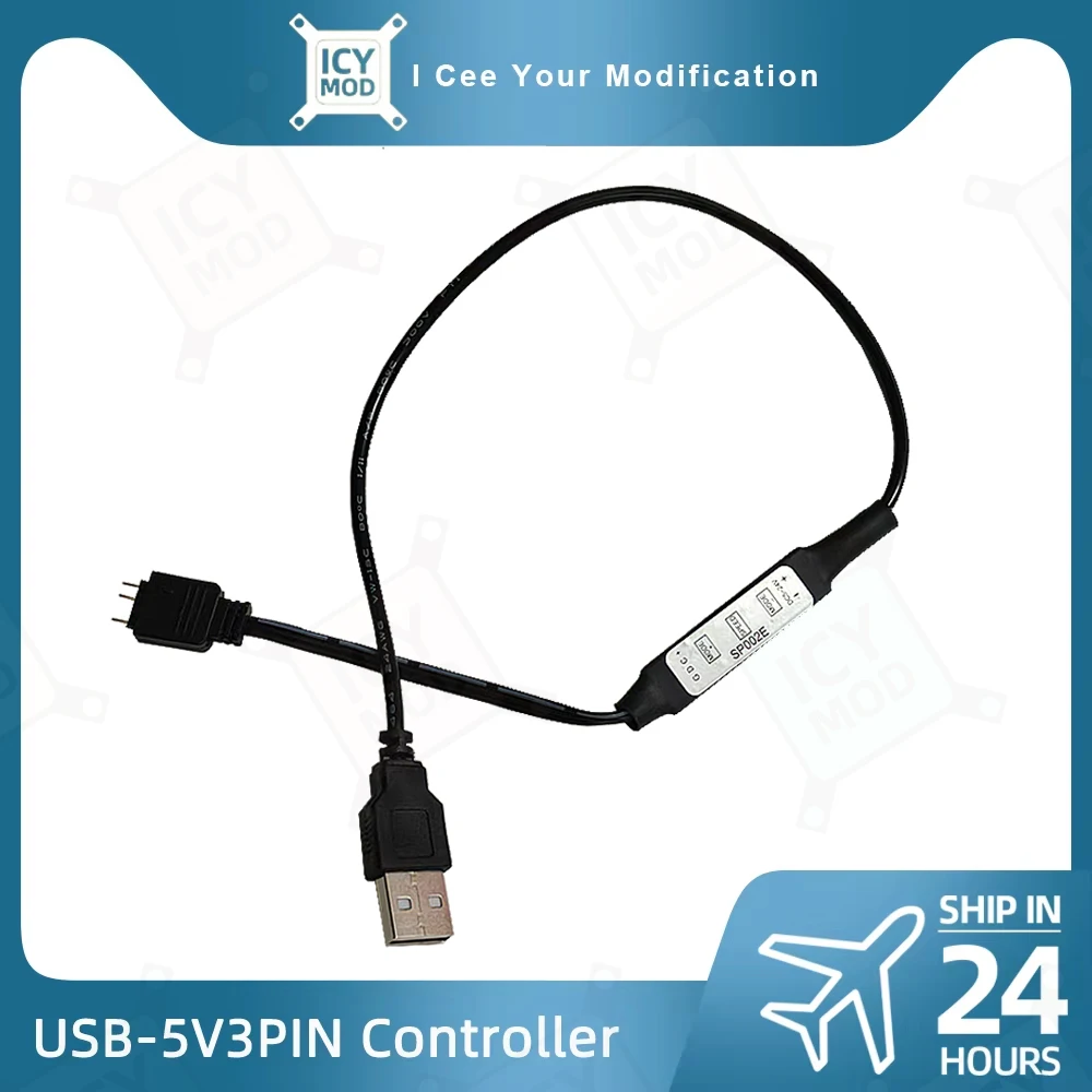 USB Controller 5V3PIN Power Supply Convertor Adapter USB-ARGB Cable Manual Control Fan Adjustment