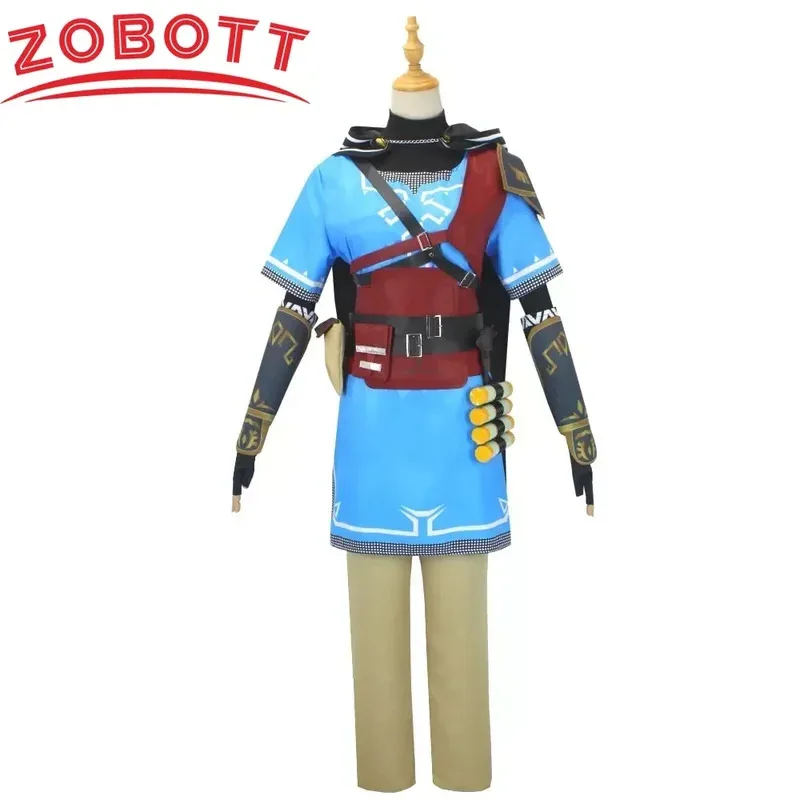 

Adults Kid Game Zelda Cosplay Breath of the Wild Link Cosplay Costume Shirt Cloak Accessories Sets Adult Kids Outfit