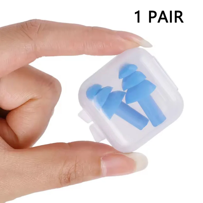 A Pair of Soft Silicone Earplugs for Adults and Children Waterproof Swimming and Diving Ear Protectors Noise Proof Earplugs