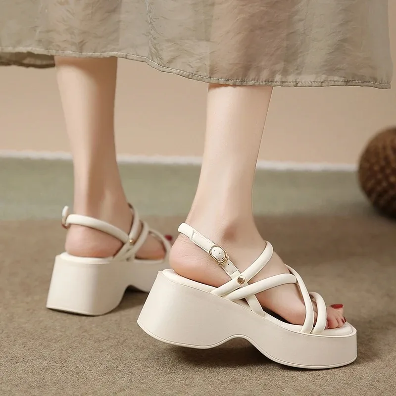 Sandales à l'offre elles compensées pour femmes, chaussures de gladiateur astronomique, optiques décontractées et coordonnantes, été 2023