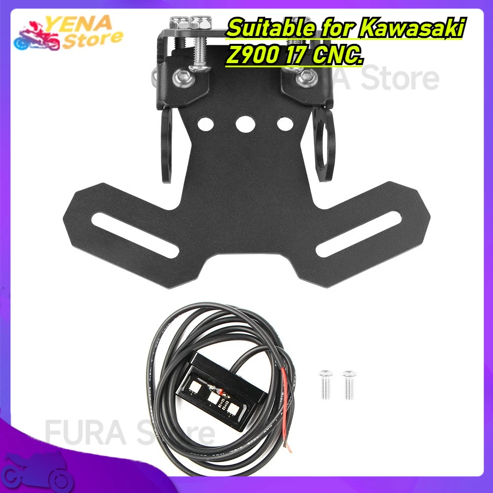 

Motorcycle rear fairing muffler license plate bracket registration number frame fixer. Suitable for Kawasaki Z900 17 CNC.