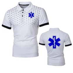 EMT Emergency Ambulance Printed POLO shirt Men Fashion Summer Streetwear lapel T-shirt Casual Cotton Short Sleeve shirt top