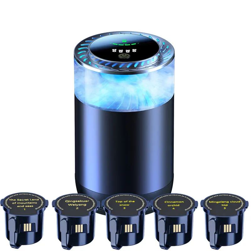 Smart Vehicle Aromatherapy Diffuser Auto Start/Stop Atomized Scent Diffusion 3-Gear Control Detachable Replaceable Cartridge