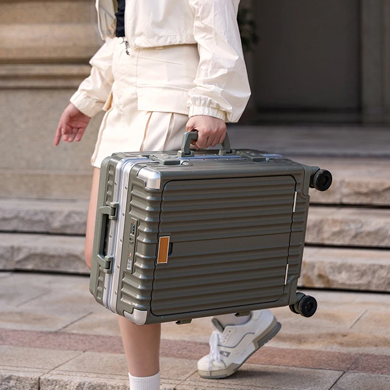 ワイドハンドルワンクリック開閉トラベルスーツケース軽量アルミフレームスーツケース搭乗ボックスビジネスコンピューターバッグ24インチ