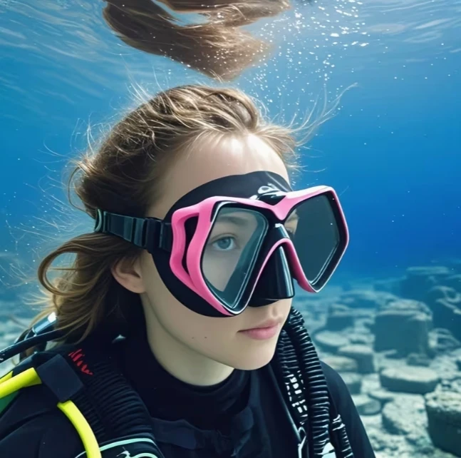 

Diving mirror, swimming goggles for GoPro, underwater sports camera, tempered glass, professional dry breathing tube, adult and