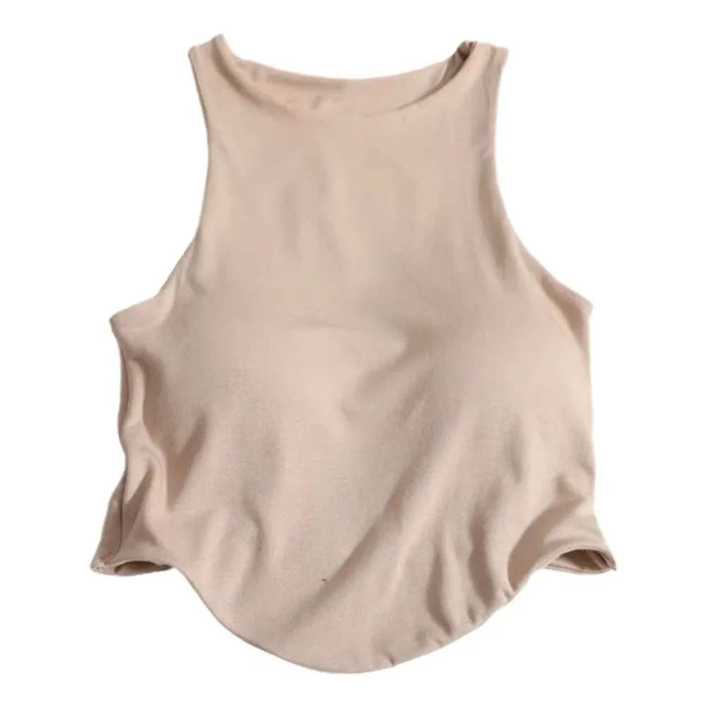 Breathable Sports Bra with Cups Racerback Design Padded Cups Yoga Tank Top Moisture Wicking Compression Fit Workout Vest