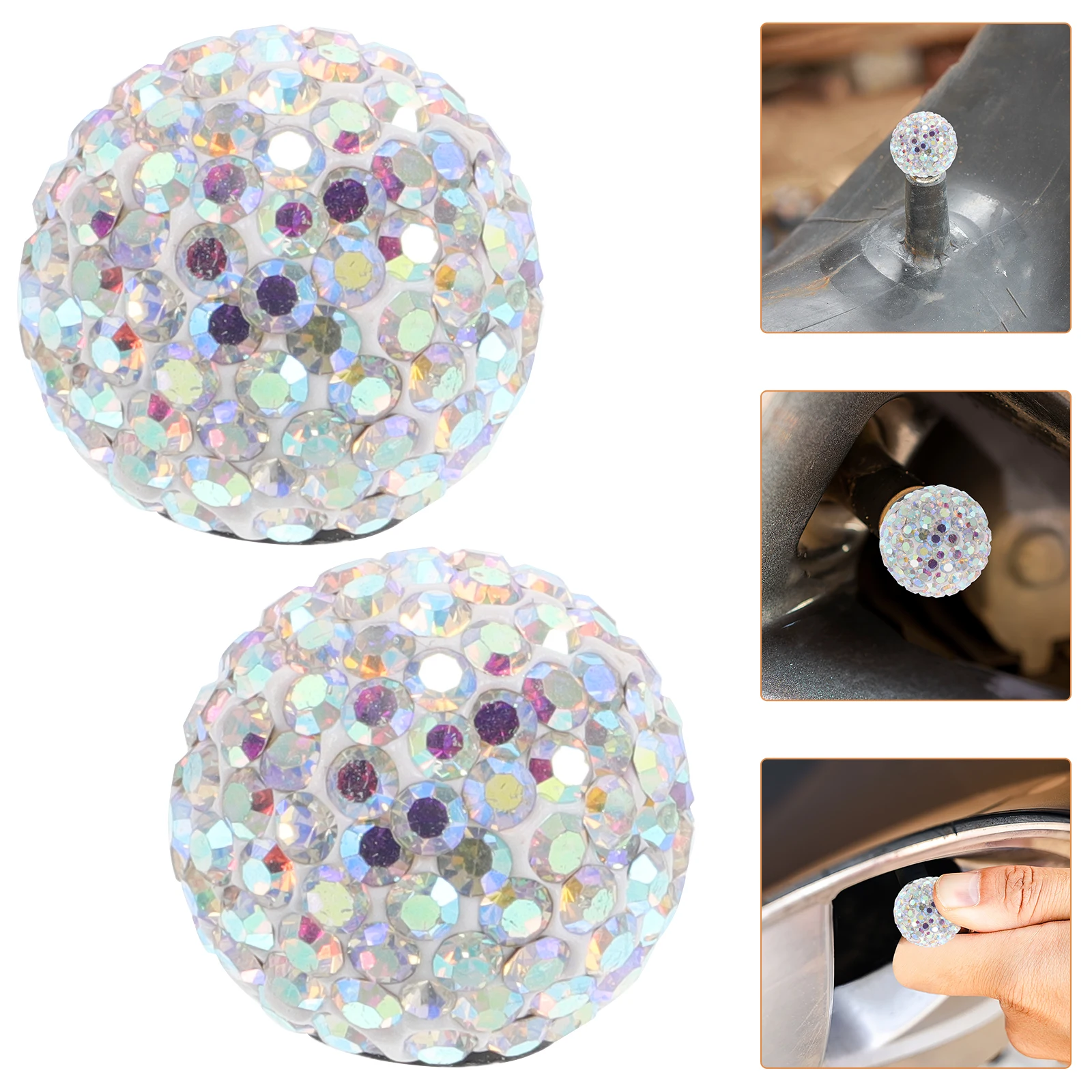 

4pcs Sparkling Crystal Universal Fit Dustproof Waterproof Easy Installation Car Accessories For Cars Bikes Motorcycles Bling