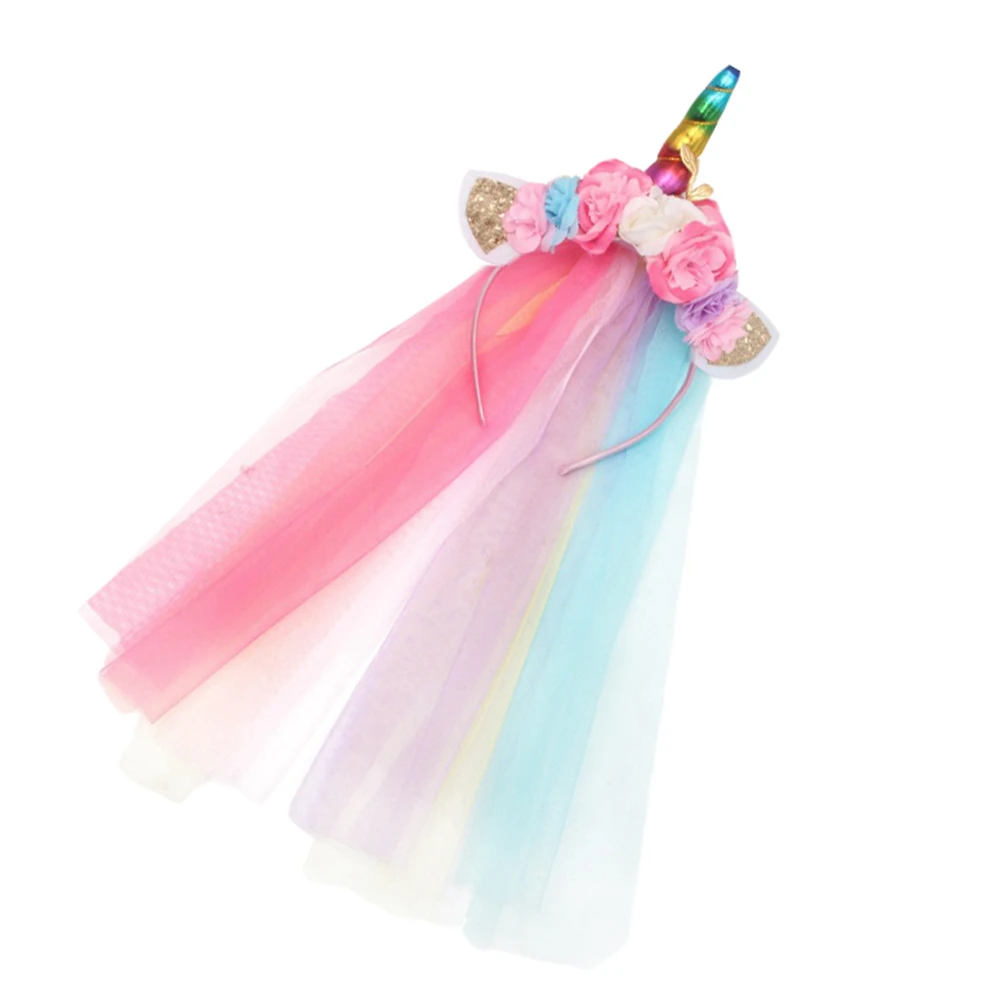 

Unicorn Headband Hair Hoop Comfortable Lightweight Fabric Hair Supplies Christmas Masquerade Carnival Photo Prop