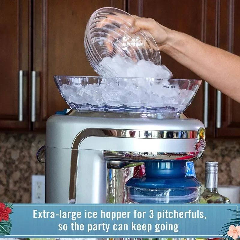 Criador de bebidas com Easy Pour Jar e Reservatório de Gelo, melão Key West Frozen, Reservatório de Gelo Verde