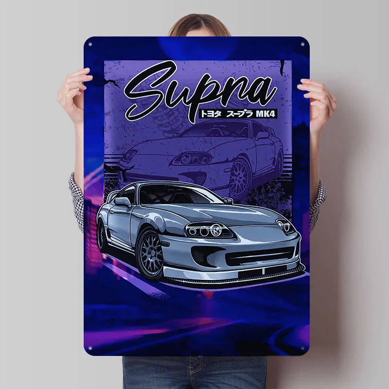 Sports Car Sports Car MK4 Car Metal Poster Customized Wall Art Retro Vintage Tinplate Signs for Man Cave Decoration At Home Room