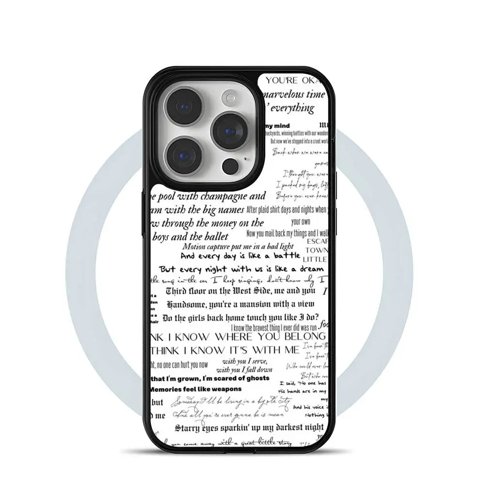 1 قطعة Eras Lyrics جراب هاتف Magsafe آيفون 17 16 15 14 13 12 Pro Max Plus Air هارد شل غطاء كامل سيليكون مضاد للسقوط