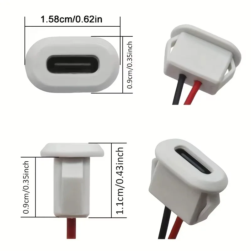 1Pc USB-C Charger Plug Socket 3A High Current Fast Charging Jack Port USB Type C Connector Jack Female Type-C With card buckle