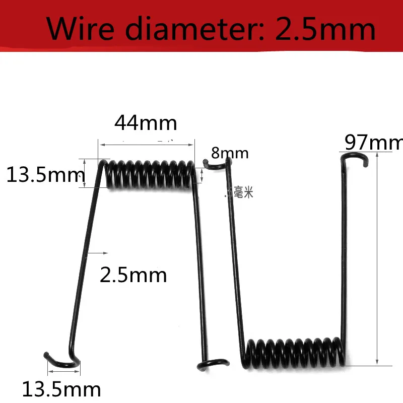 Drut ze stali sprężynowej mocny powrót podwójna sprężyna skrętowa tylne siedzenie do motocykla sprężyna składana w kształcie litery V