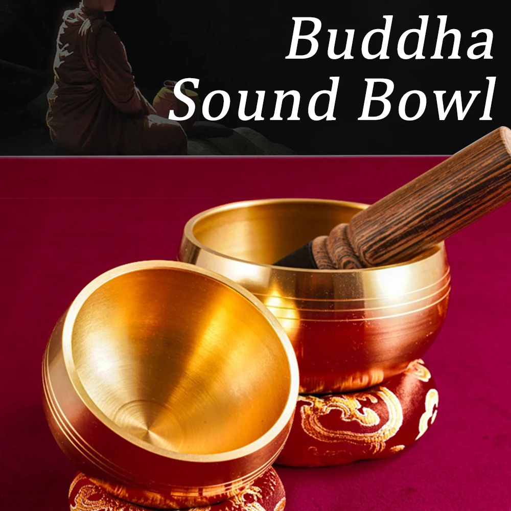 Nuevo Cuenco de latón con sonido de Buda, cuenco de Mantra nepalí para meditación y canto, cuenco para cantar artesanal para Yoga