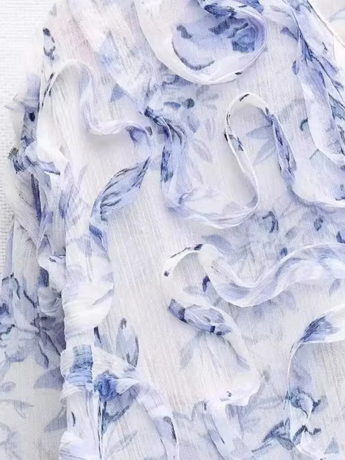 Frühling New Faion Damen Dr Belted Layered Decorative Print Street Sle Long Sve V-Ne Anderes Material Einzelstück