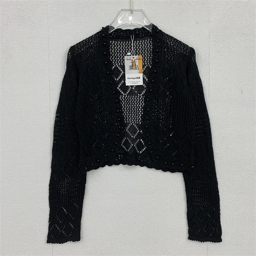 Vintage Handmade Crochet Floral Heavyweight oulder Wrap Cloak irt Hollow out All-Match Summer Sweater V-Ne Long Sve