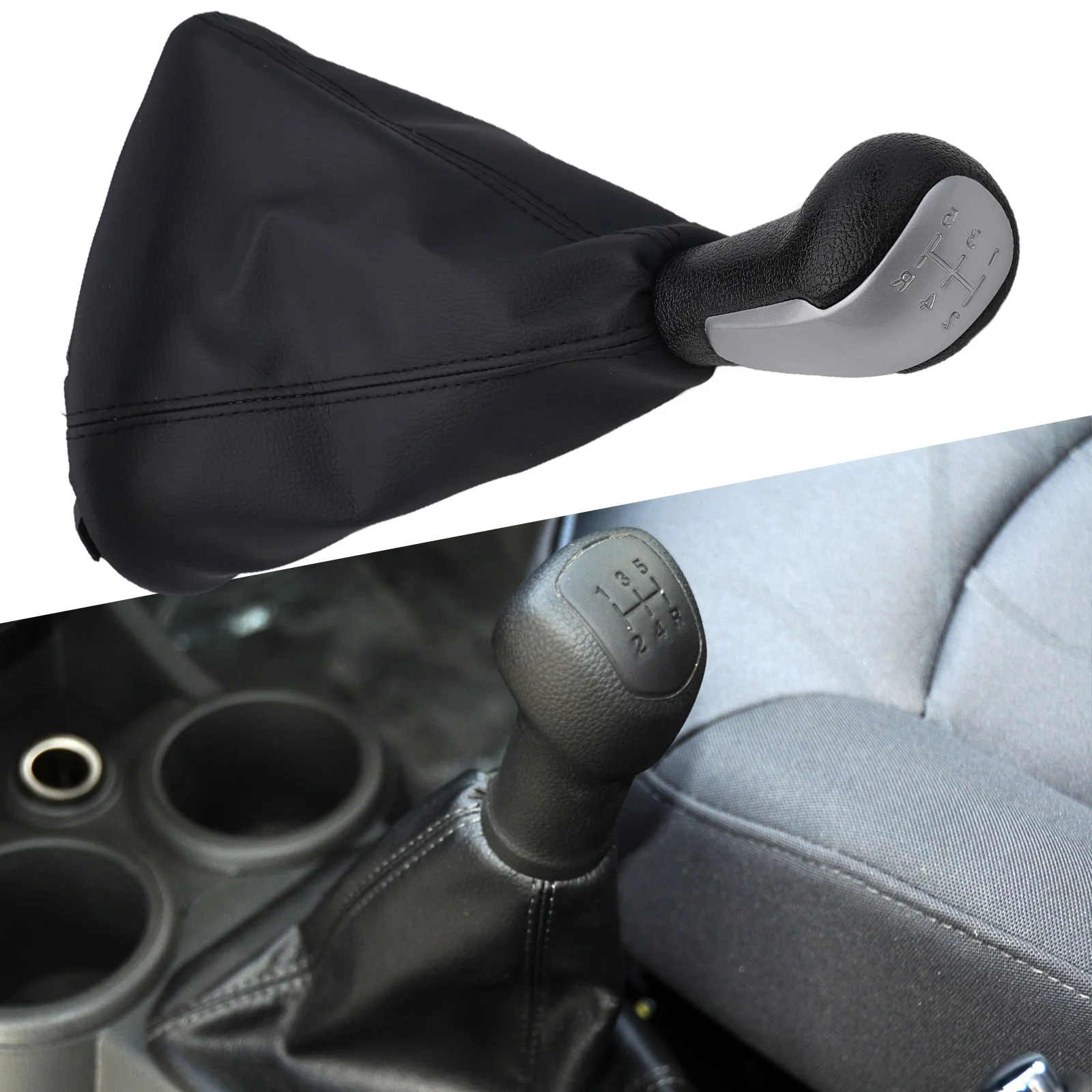 

5-Speed Car Gear Shift Knob With Leather Boot Cover For Chevrolet M300 2011-2016 Gear Shift Knob With Boot Interior Accessories