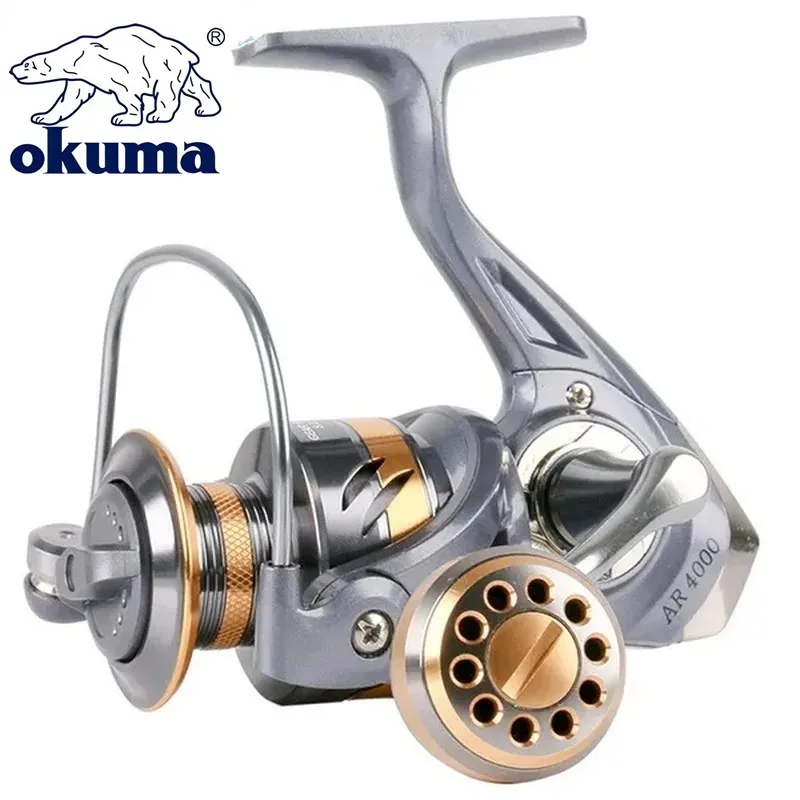 Newest OKUMA AR2000-7000 Fishing Reel Metal Ball Grip Spinning Reel 5.2:1 Metal Reel Cup 12KG Max Drag