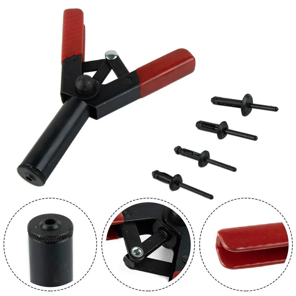 Plastic Rivet Gun Set Multifunctional Poly Rivet Gun Quick Set For Fastening Door Panels & Automotive Trim 40pcs POM Rivets