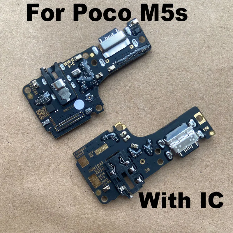 For Xiaomi Poco M5s USB Charging Dock Board Port Mic Microphone Connector Fast Flex Cable Repair Parts Global With IC