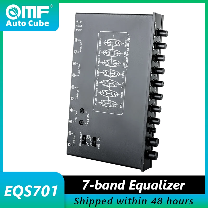 

7 Band Graphic Car Equalizer Multifunction Audio Stereo System 12V Car Electronic Accessories