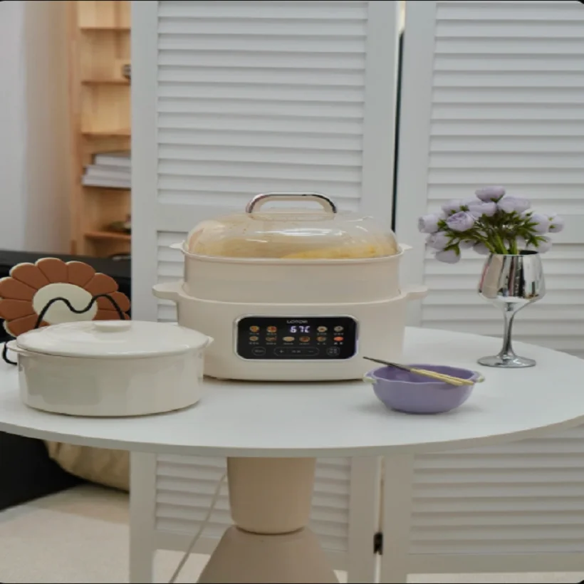 

Электрическая пароварка Lotor, 220 В, керамическая мультиварка, автоматическая суповая кастрюля для домашнего использования CW