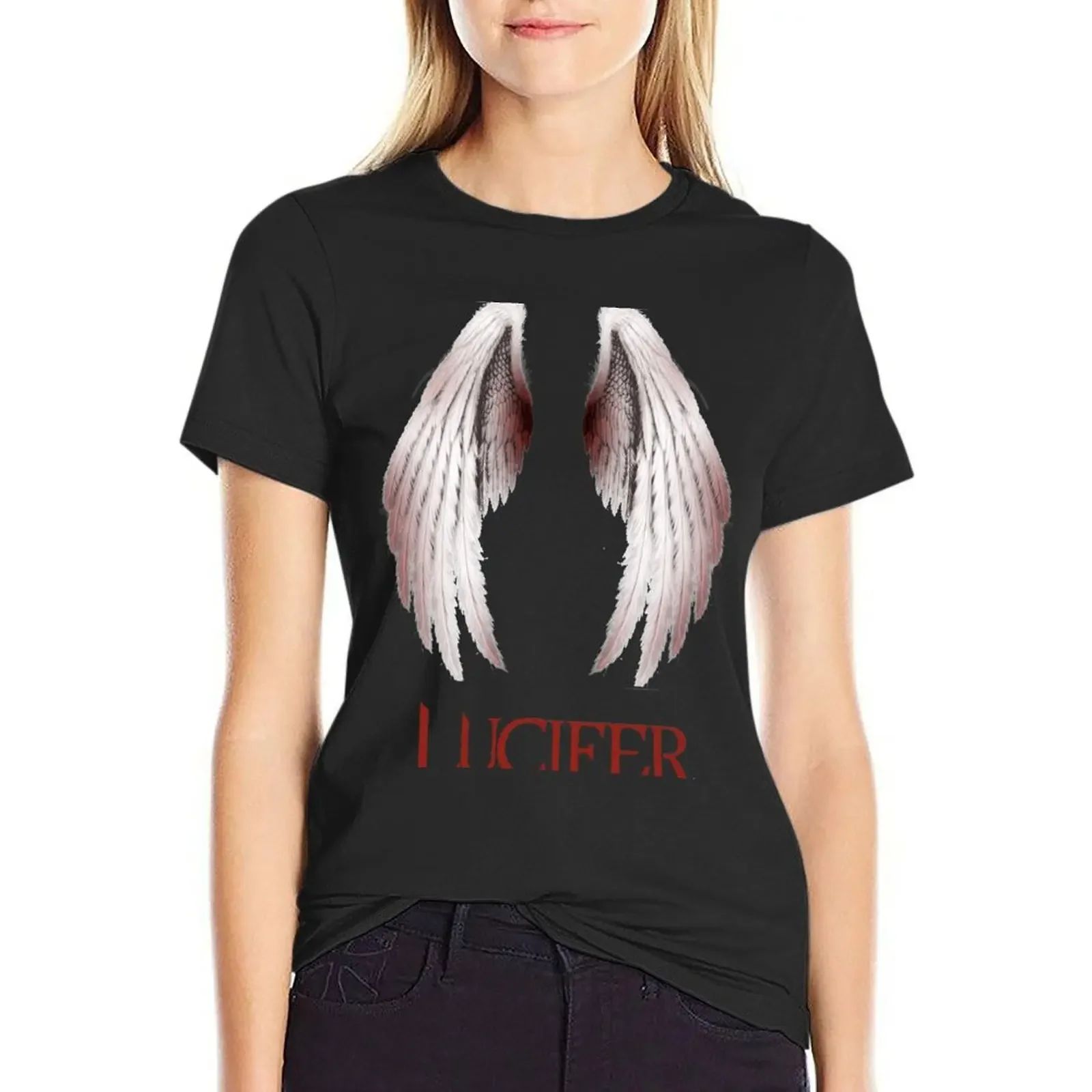 

Copia de Lucifer T-Shirt korean fashion funnys Aesthetic clothing sweat t shirt dress Women