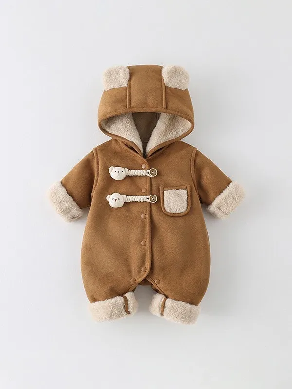 

Очаровательный хлопковый комбинезон-боди Thiened Fce для новорожденных на зиму 2025 года, новая корейская коллекция, одежда для малышей, брюки прямого кроя