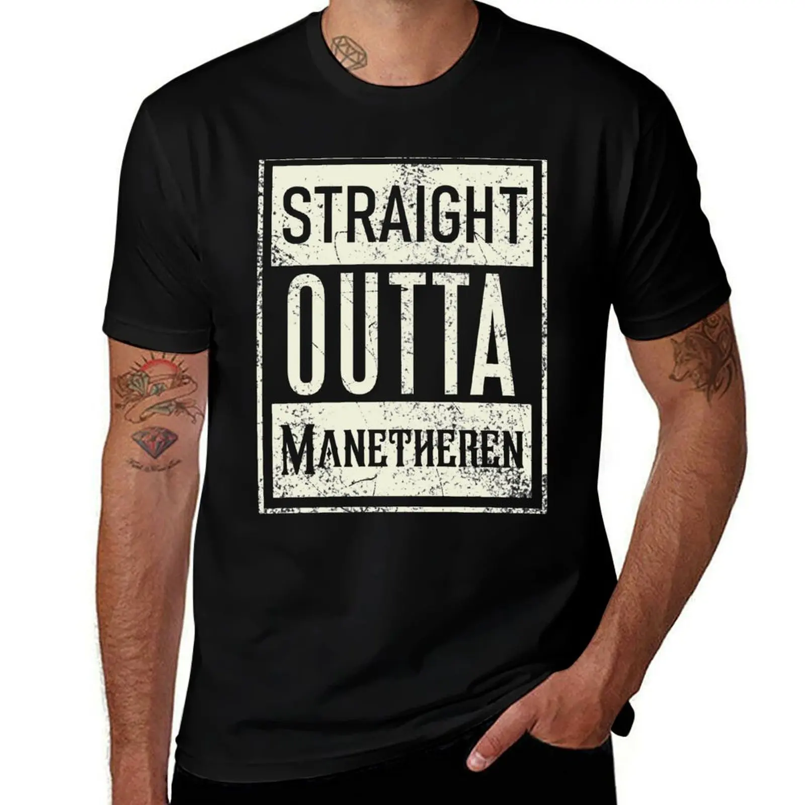 Straight Outta Manetheren The Wheel of Time T-Shirt Lightweight Print T-Shirt