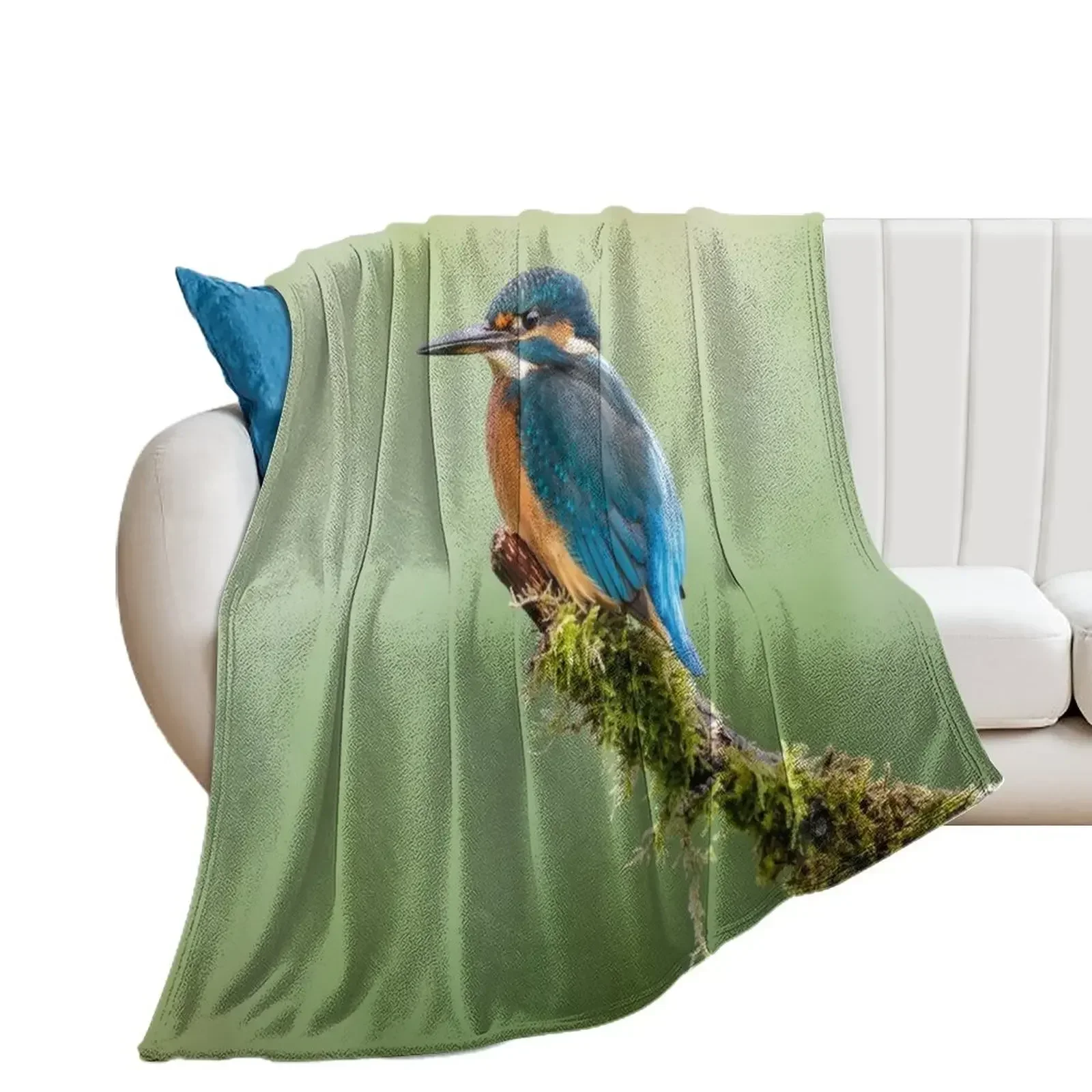 Kingfisher Perched Throw Blanket Beach Blankets Sofas Of Decoration Blankets