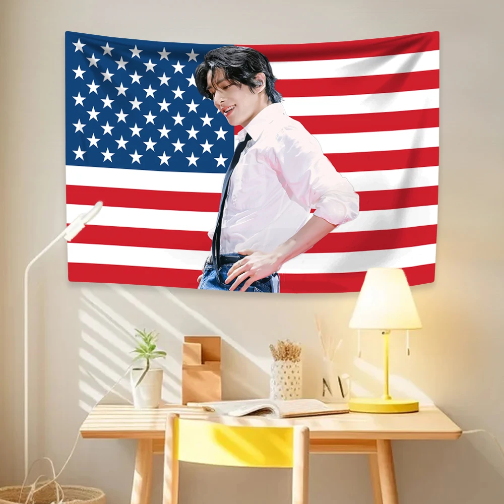 Kpop Music Star Tapestry Jakes American Flag Home Decor Bedroom Dorm Background Cloth Party Concert Decoration Gift For Fans