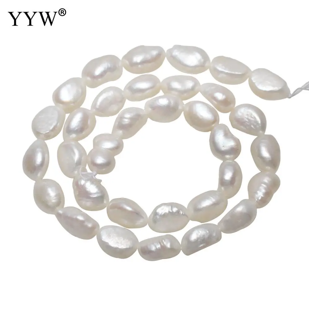 

9-10mm Cultured Baroque Freshwater Pearl Beads Natural White Approx 0.8mm Sold Per Approx 15.5 Inch Strand