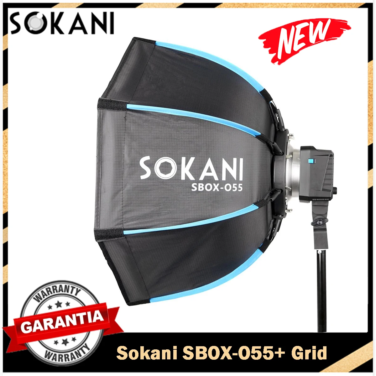 Sokani Foldable Deep Octagon Softbox 55cm Bowens Mount for Sokani X100 X60 Mini COLBOR CL60 Aputure 60X-S 200X-S LED Video Light