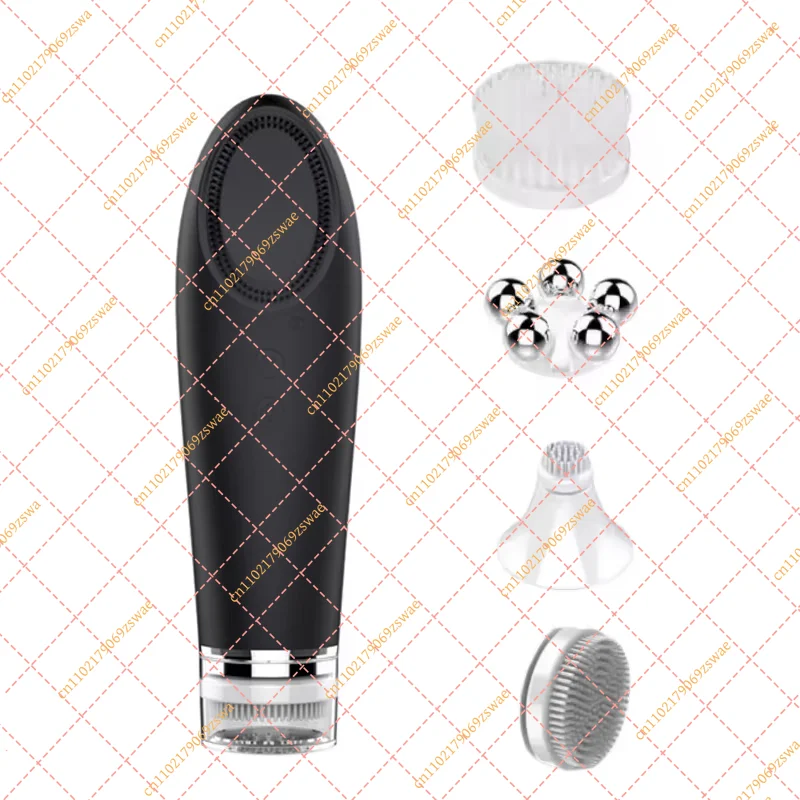 4 In1 Electric Silicone Blackhead Exfoliating Skin Tightening Massage Tool Home Spa Face Cleaner Care Face Brush Cleanser
