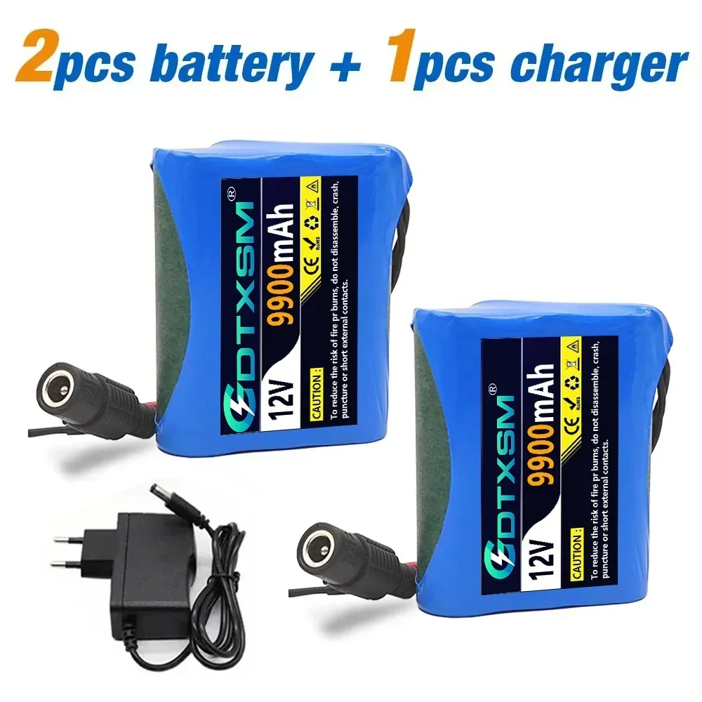 

202NEW super rechargeable battery+ 12V protection plate 3S1P 9900mAh battery pack 12V 9900mAh 18650 lithium ion DC 12.6V