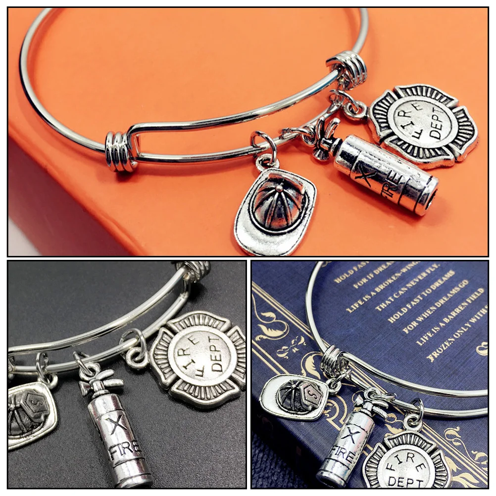 Fireman Bracelet Lady Gift Firemen Theme Bracelets Jewelry Wrist Chain Metal Exquisite Miss