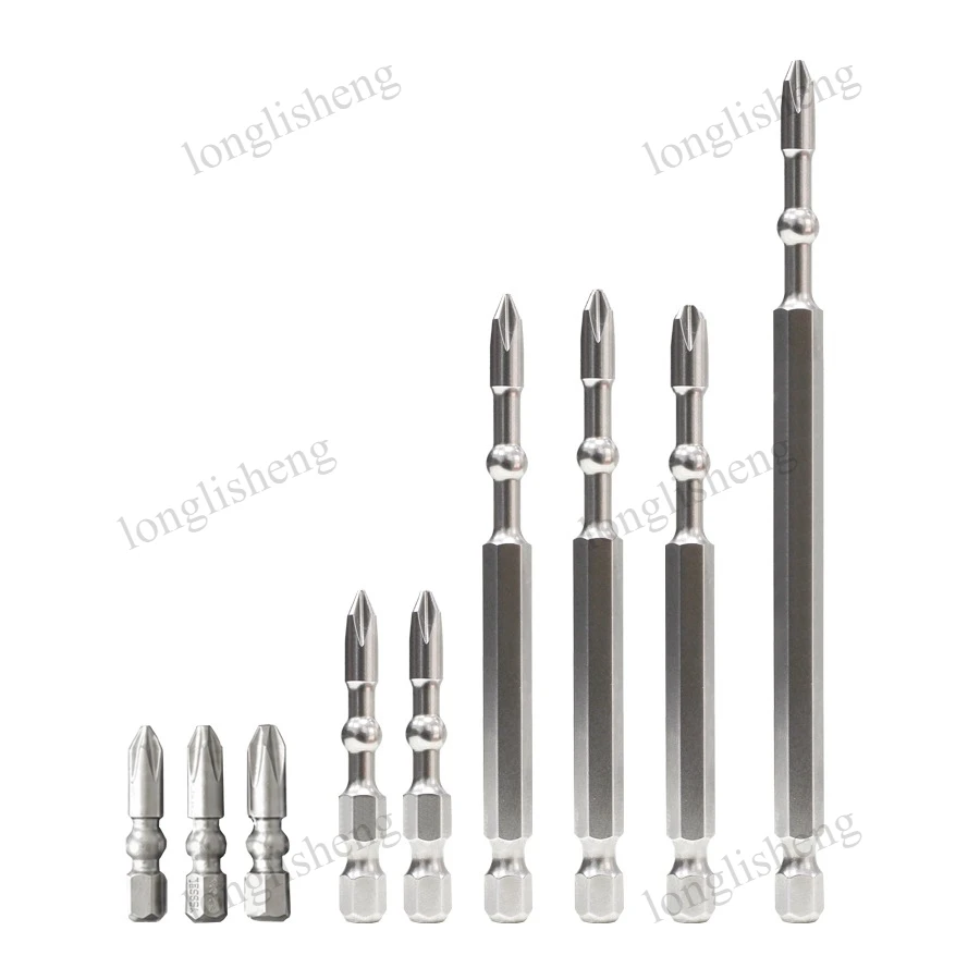 VESSEL IBRPH Ball Torque Impact Bits 2Pcs PH1/PH2/PH3/PZ2 30/50/90mm 62HRC Anti-break Sold Separately for Auto Repair