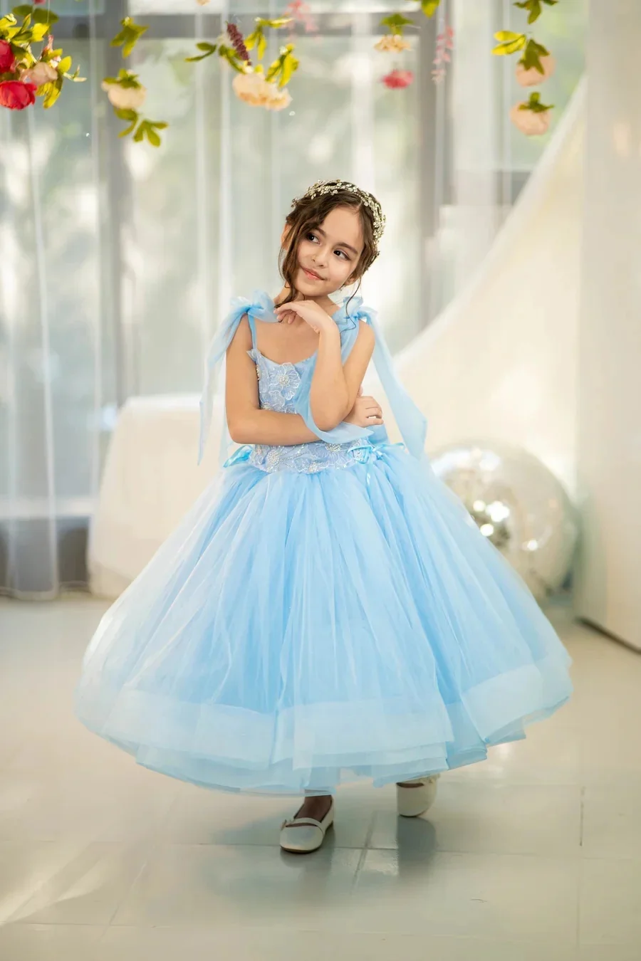 

Cute Customized Flower Girl Dresses For Wedding Fuchsia Strapless Bow Baby Kids Birthday Ball Gowns First Communion Gowns
