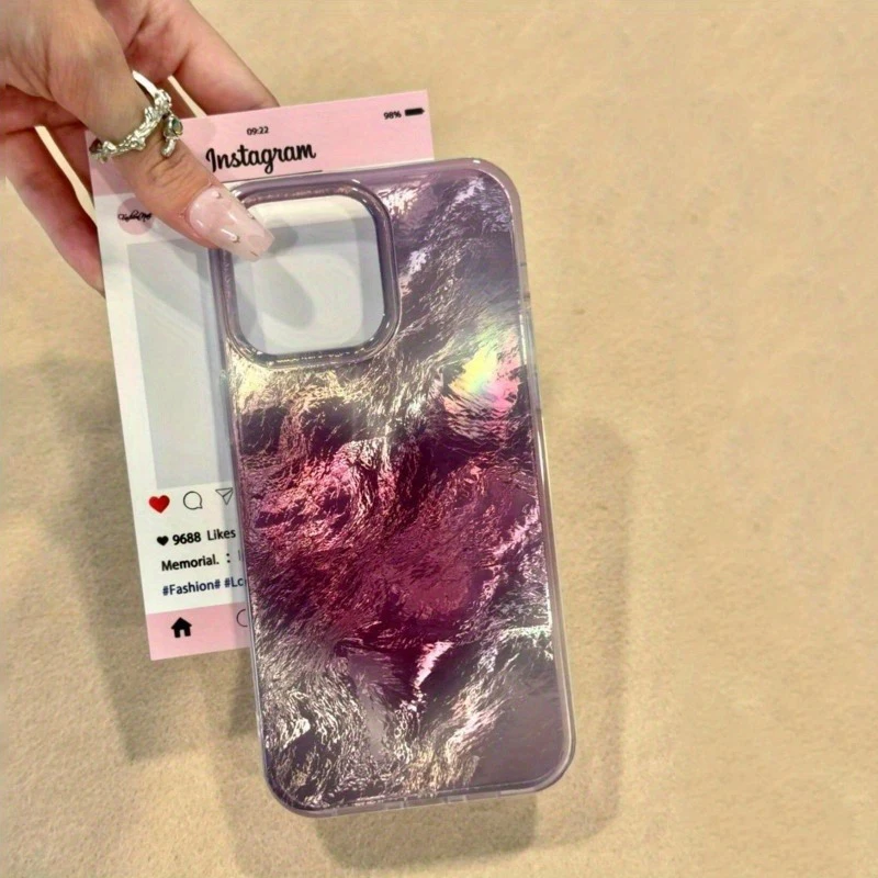 Blurred Gradient Purple Grape Heart Ice Crack Phone Case For iPhone 16 Pro Case iPhone 15 14 13 12 11 XS Max XR X 7 8 Plus Cover